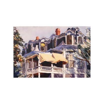 Edward Hopper, The Mansard Roof 1923, Contemporary Art, American Realism, Satin Poster
